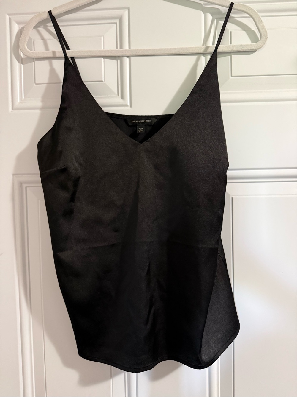 52. Banana Republic Black Satin V-Neck Cami Small Petite